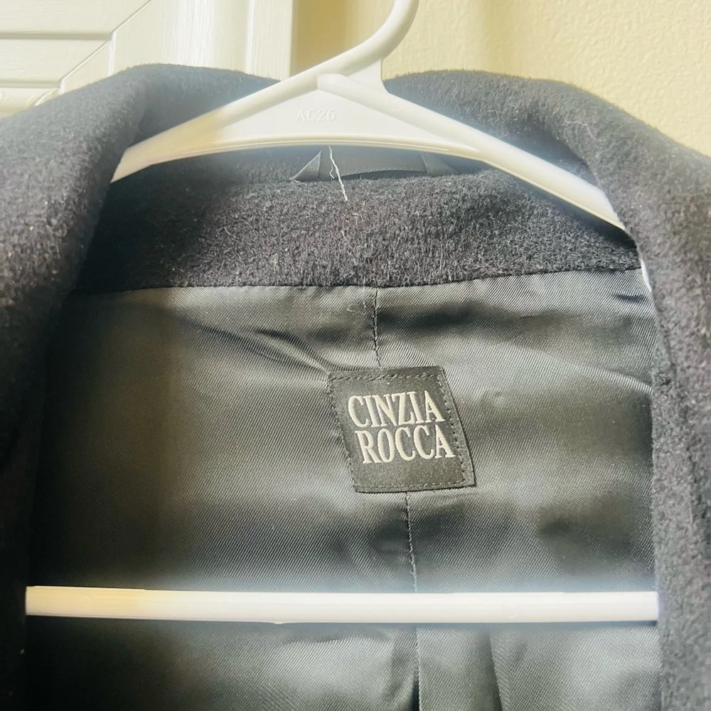 Cinzia Rocco like new stunning Black Double-Breasted virgin wool Coat - Picture 2 of 12